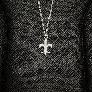 Timeless Fleur Charm - Elegant necklace with a Fleur de Lis pendant (1.6 × 1.2 cm), crafted in rust- and nickel-free stainless steel. Chain: 50 cm.