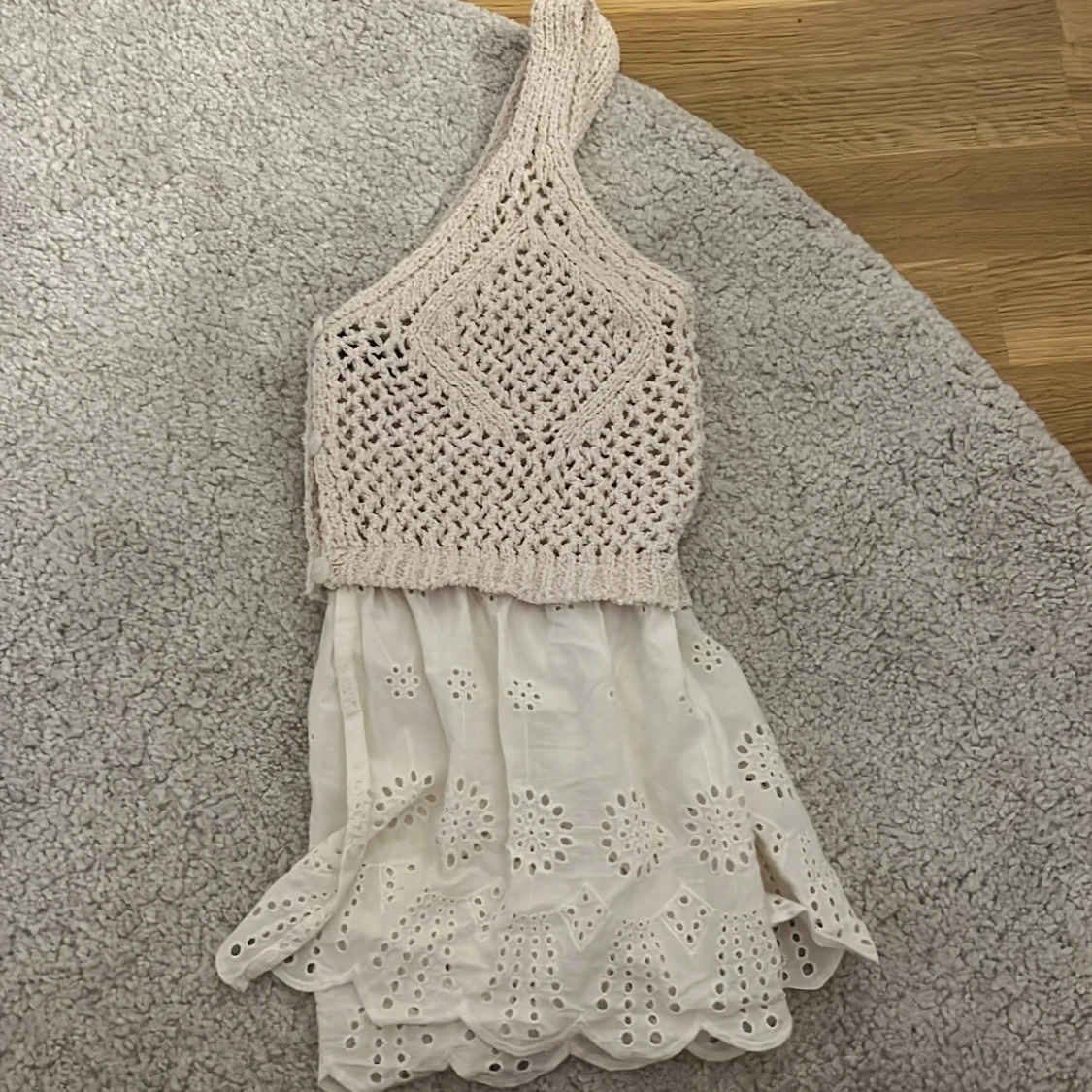 Beige stickad och broderad linnetopp Primark - 2