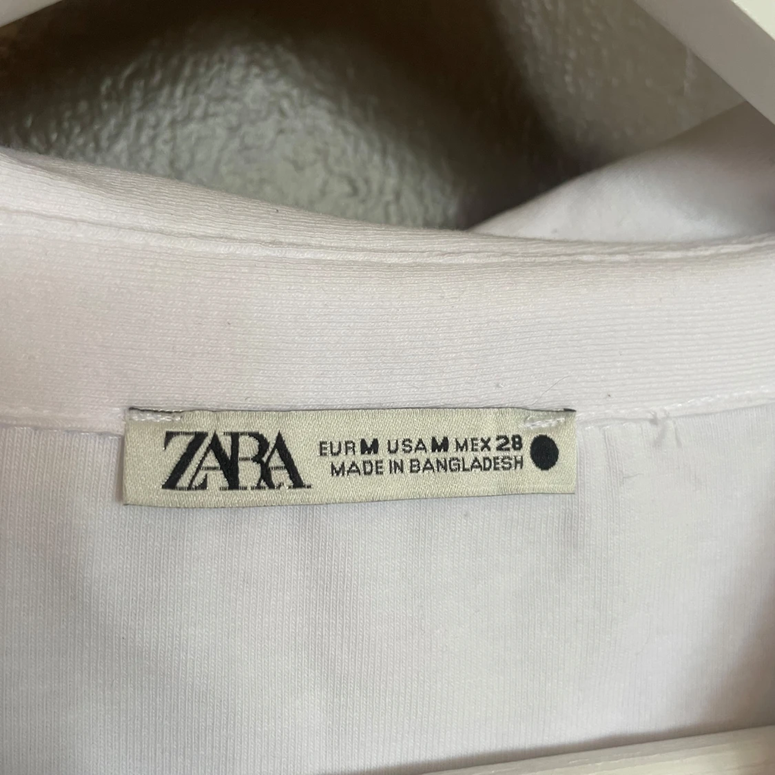 Zara vit body långärmad krage strl M - 2