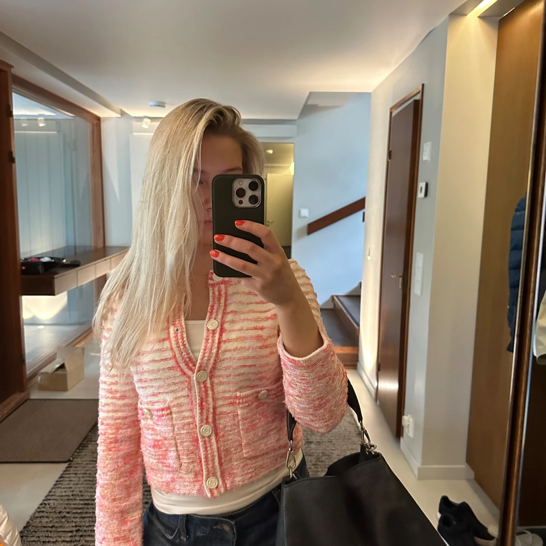 Rutig cardigan jacka från Maje