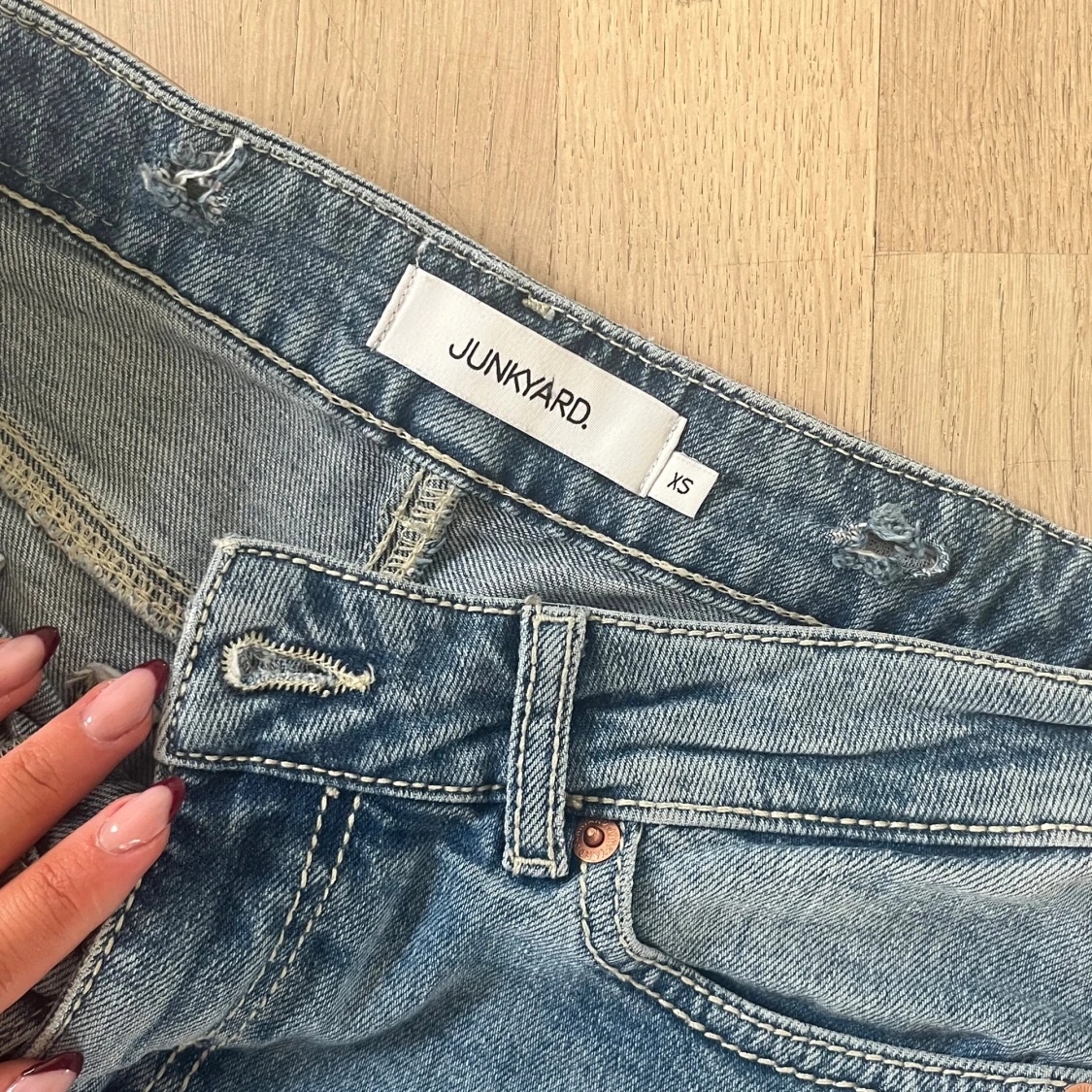 Ljusblå bootcut jeans  - 4