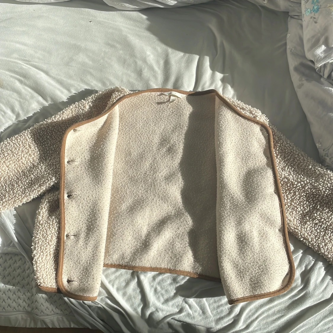 Beige teddyjacka från H&M, M - 1