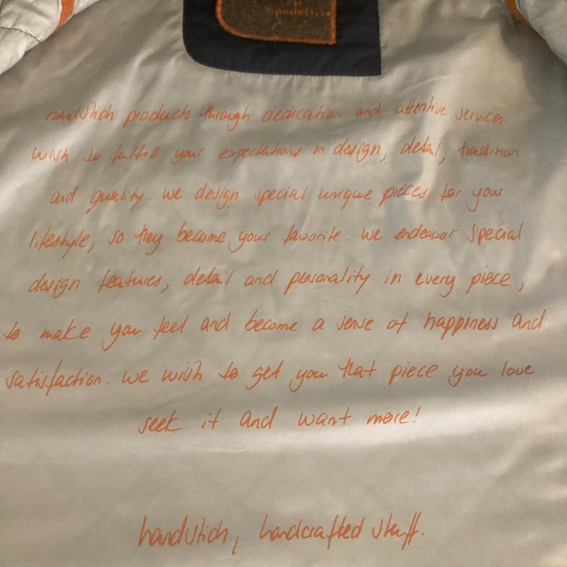 Mörkblå quiltad jacka från Handstich - 4