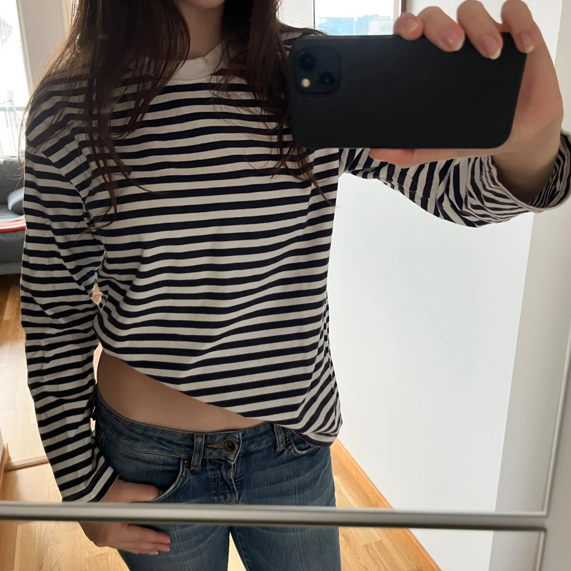 Randig långärmad tröja🍁