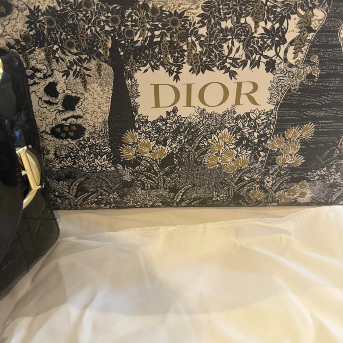 Svart Lady Dior handväska i lack - 3