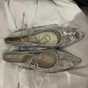 Silvriga ballerinaskor med spetsig tå - As coola ballerinas.