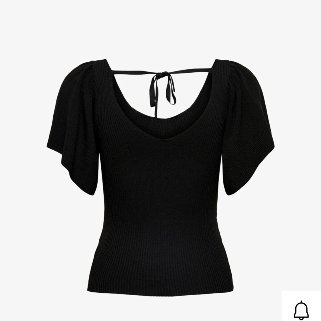 Svart ribbad topp med knyt från ONLY