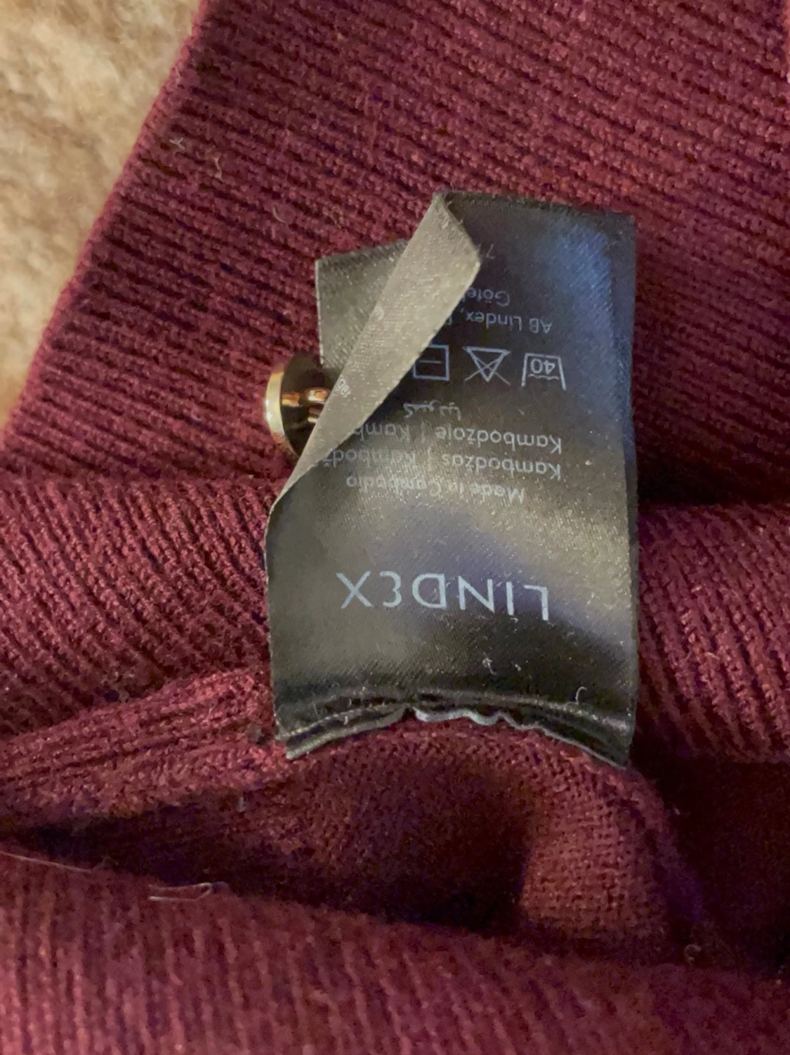 Vinröd stickad tröja från Lindex - 3