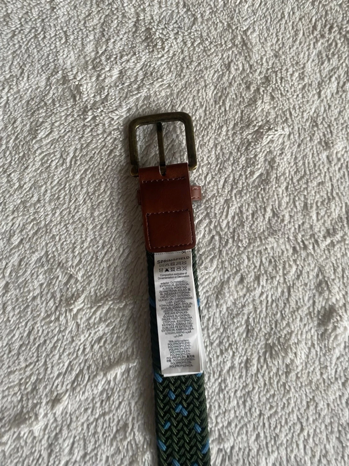 grönt och blått flätat bälte. - 2