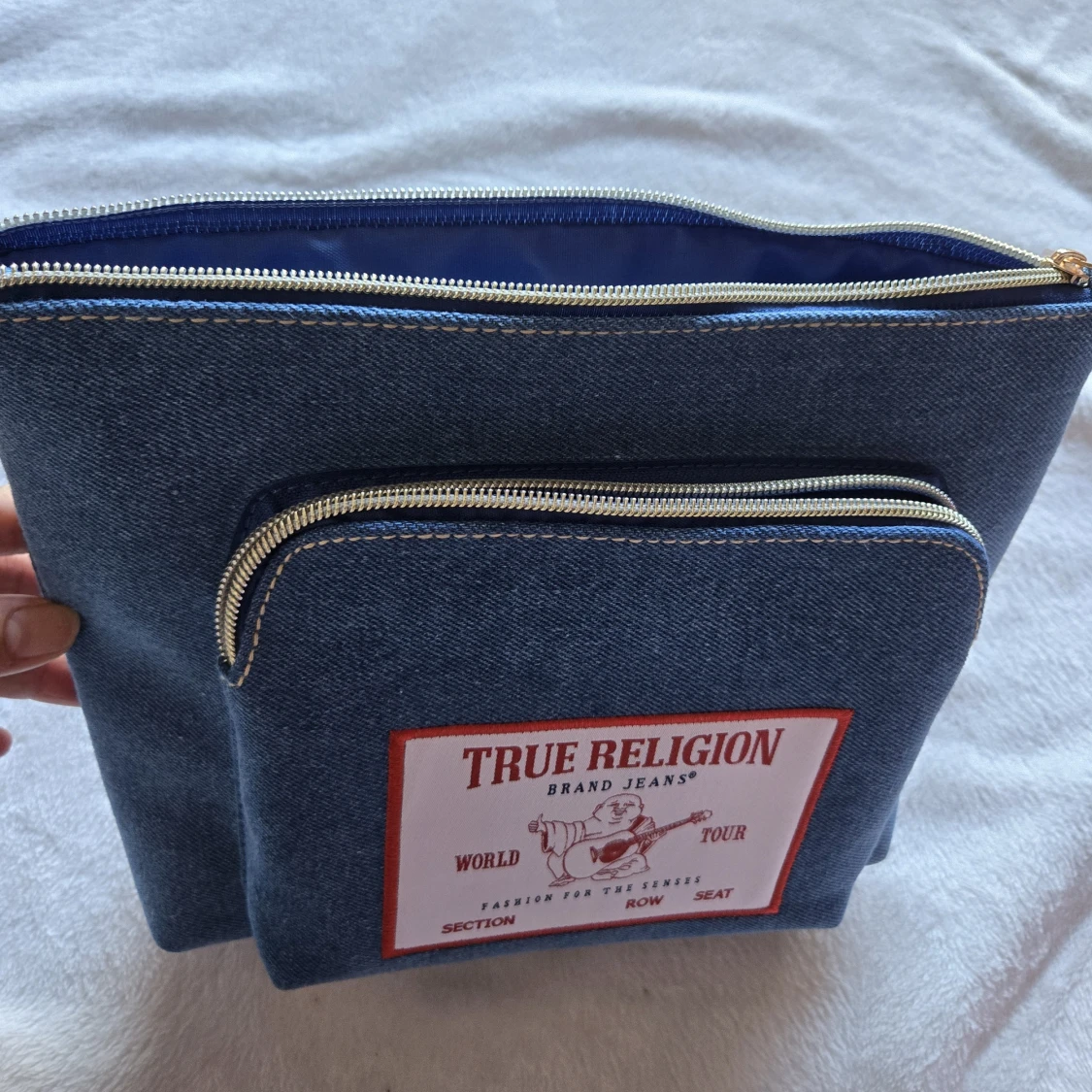 True Religion jeansväska med patch - 1