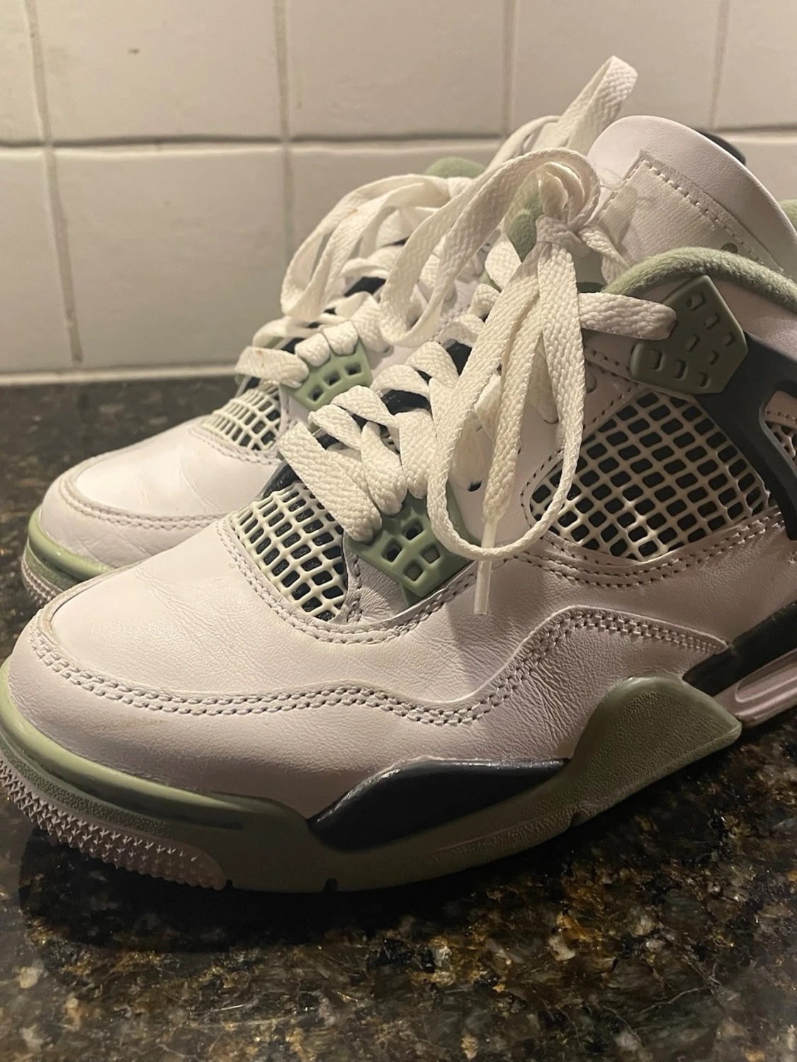 Nike Jordan 4 sneakers vit/grön - 1