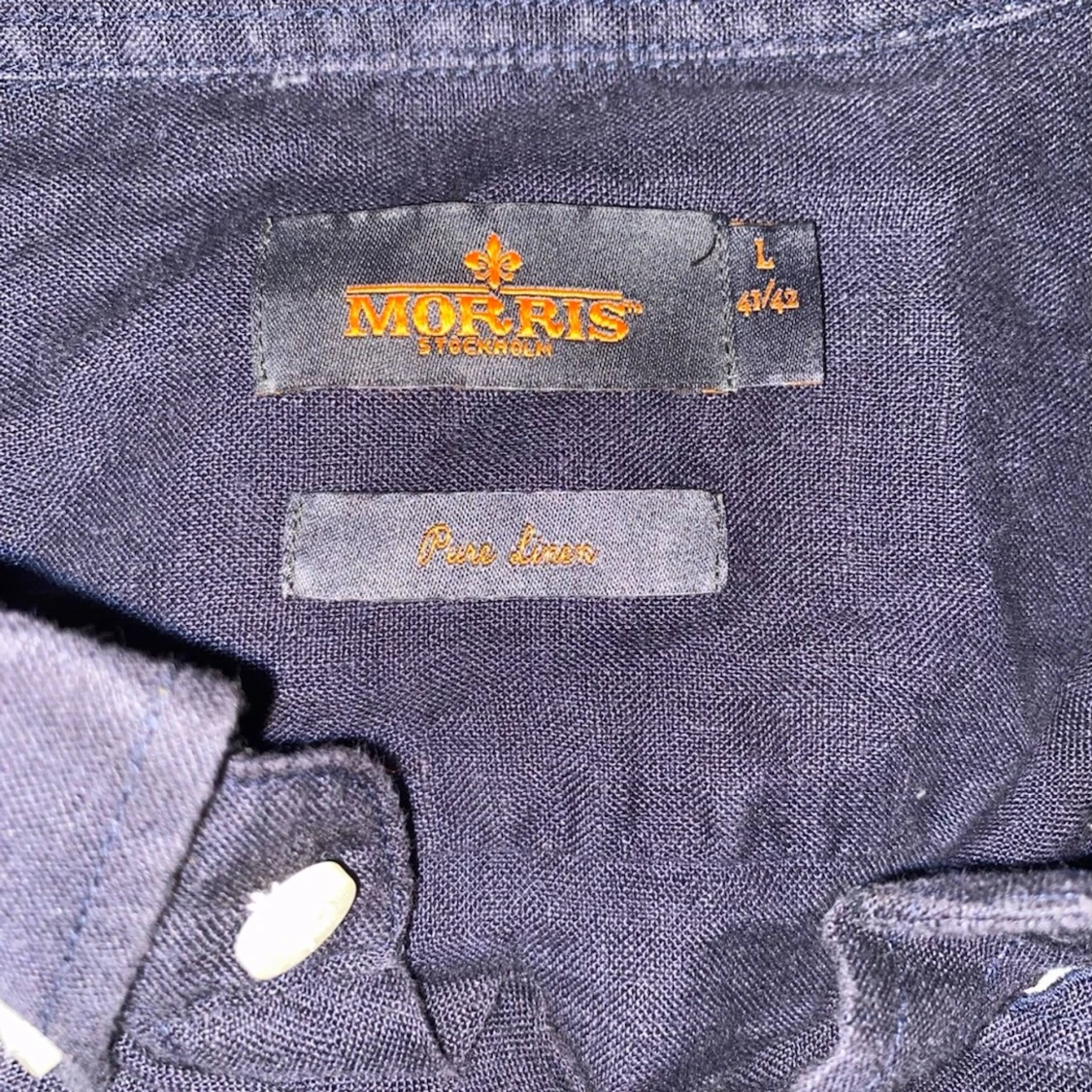 Mörkblå linneskjorta från Morris - 3