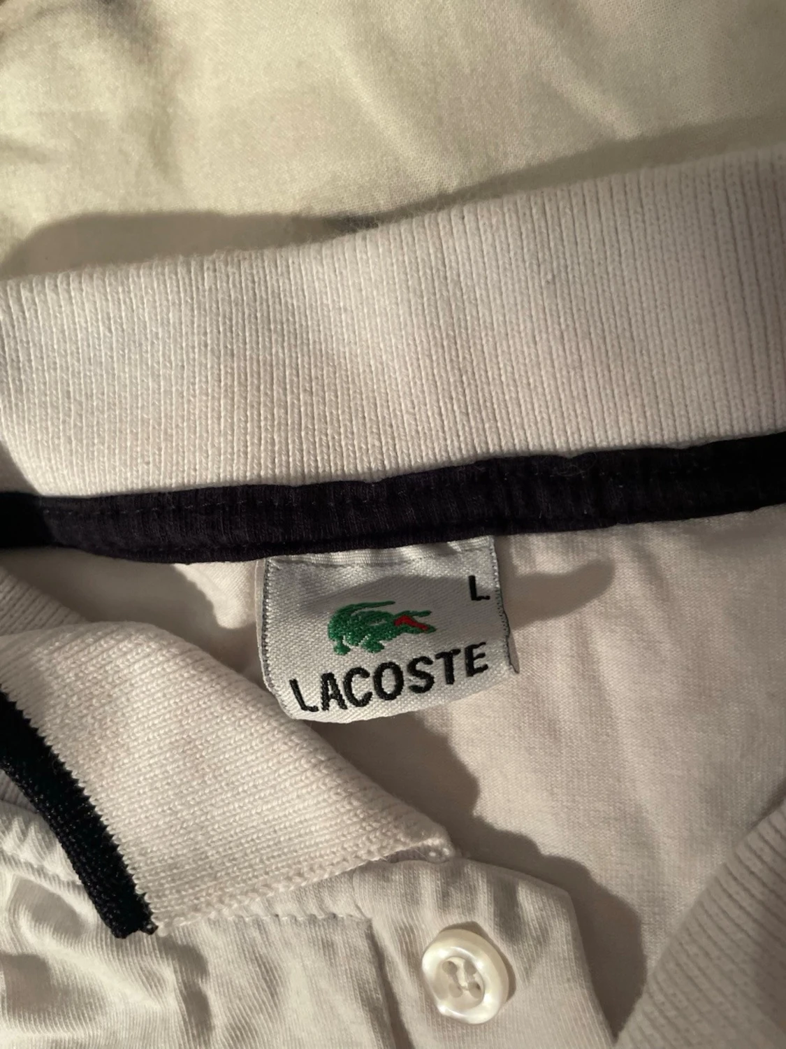 Vit piké från Lacoste, storlek L - 2