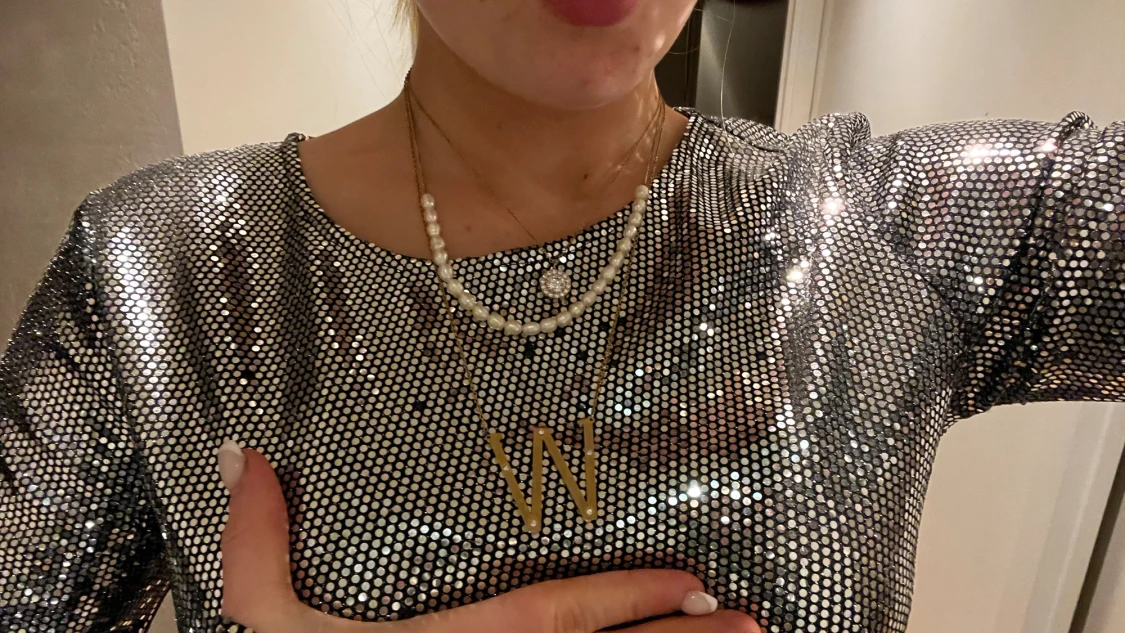 Glittrig silver kortklänning - 2