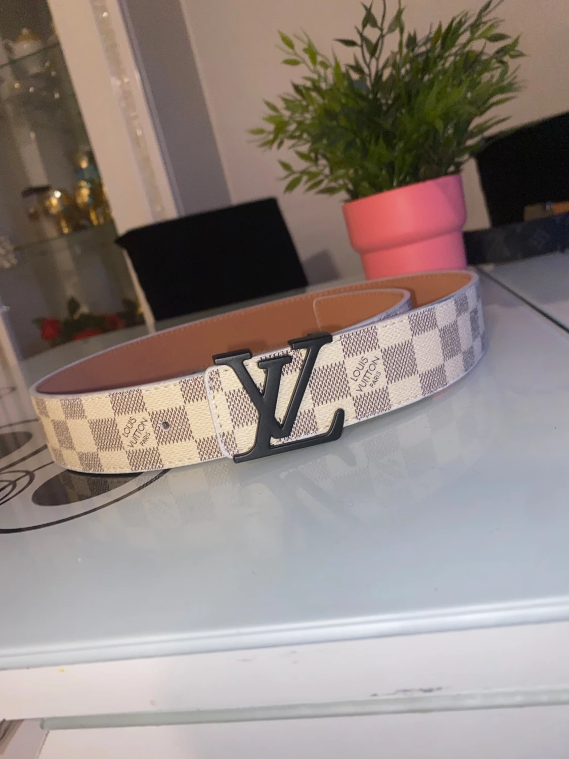  rutig bälte med spänne