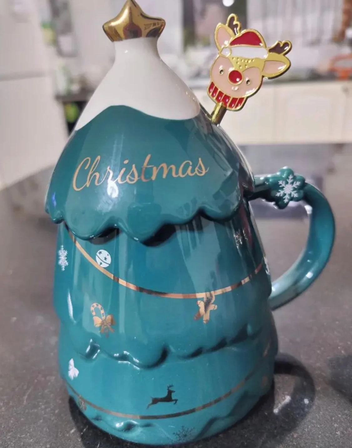 Julmugg med lock och sked