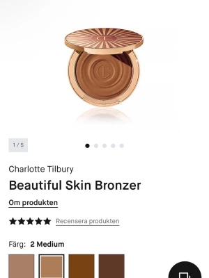 Charlotte Tilbury bronzer - Säljer en Charlotte Tilbury bronzer i färgen medium 2 endast provad köpte fel färg skriv för bilder