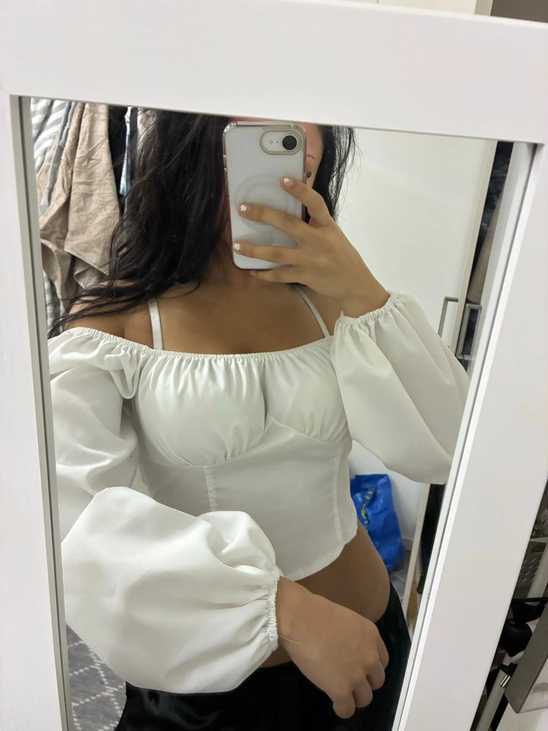 Vit offshoulder korsett-topp - 2