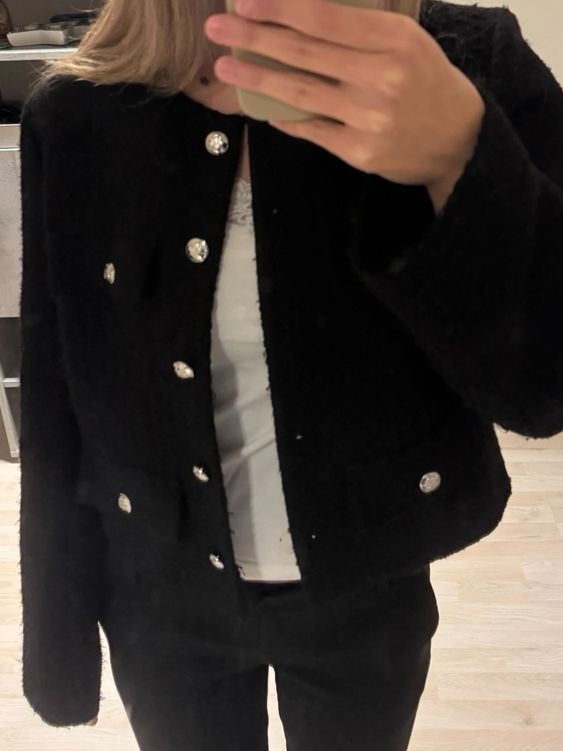 Svart kavajjacka med silver knappar - 1