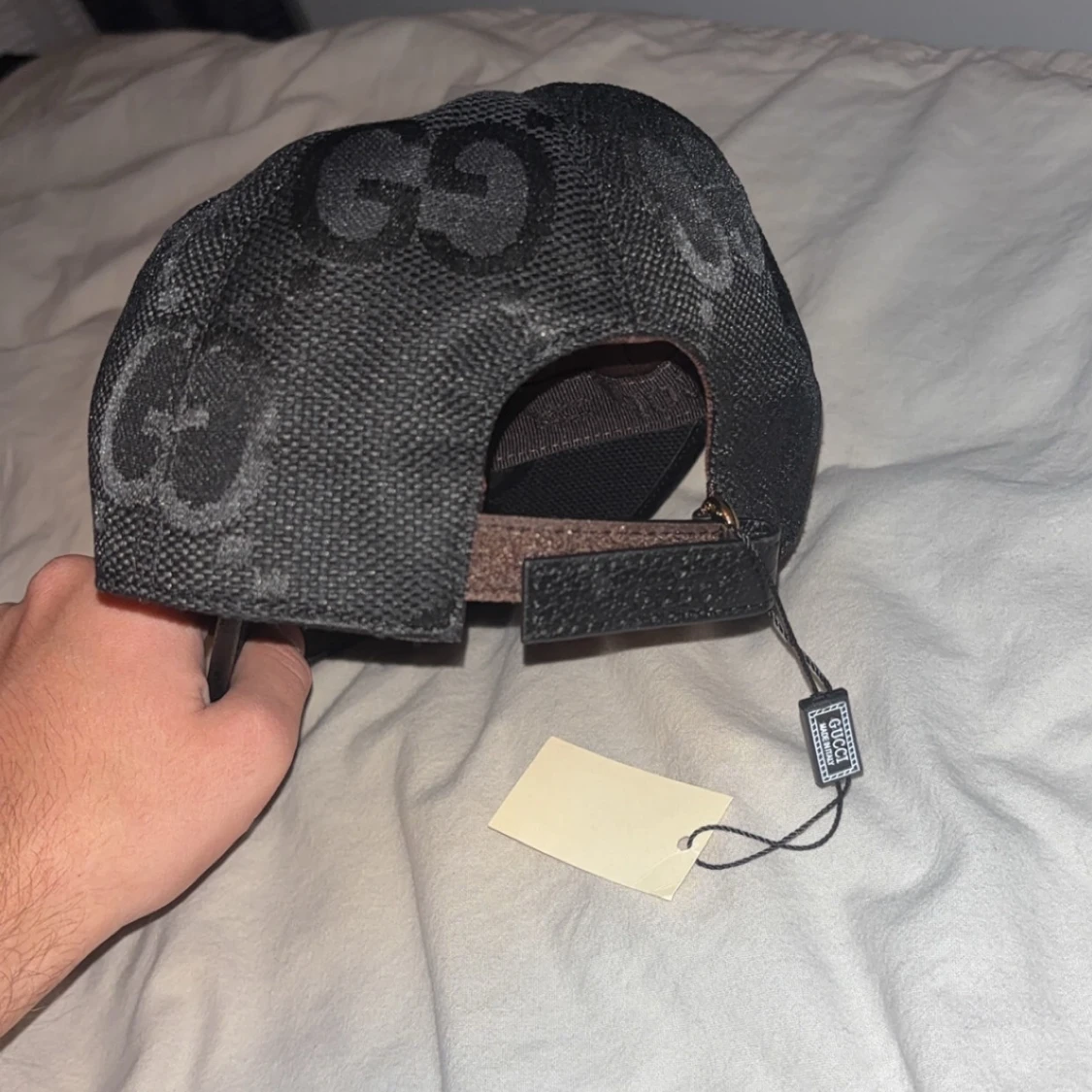 Svart Gucci keps med GG-mönster - 1