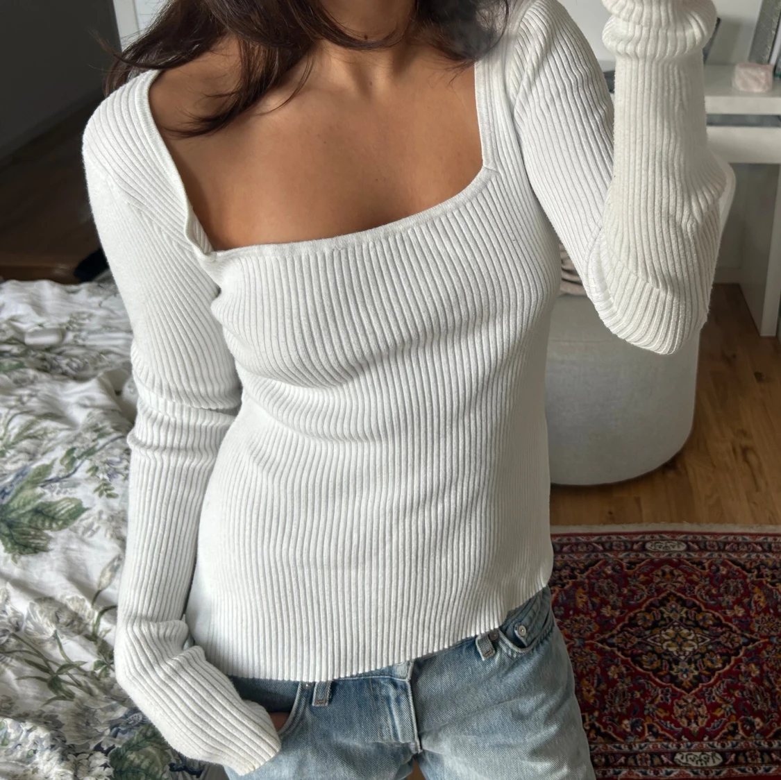 Vit långärmad  - 2