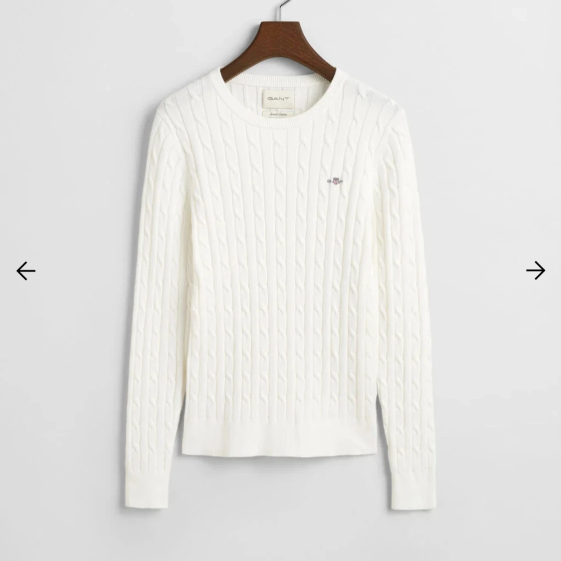 Vit kabelstickad tröja från GANT - 2
