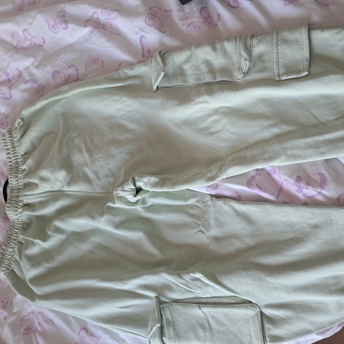 Ljusgröna cargopants med snörning - 3