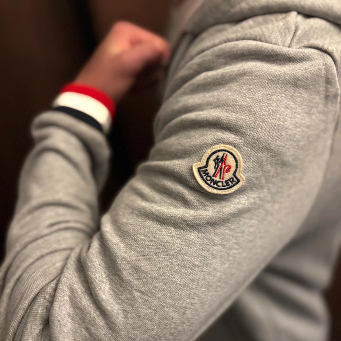 Grå Moncler hoodie med dragkedja - 2