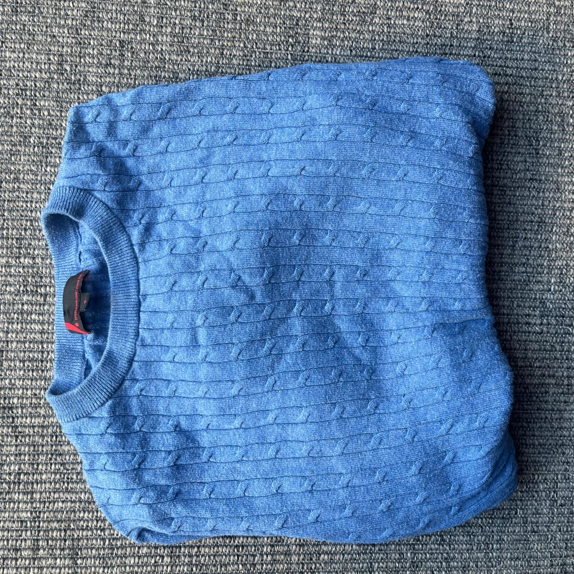 Blå stickad tröja Dressmann S - 2