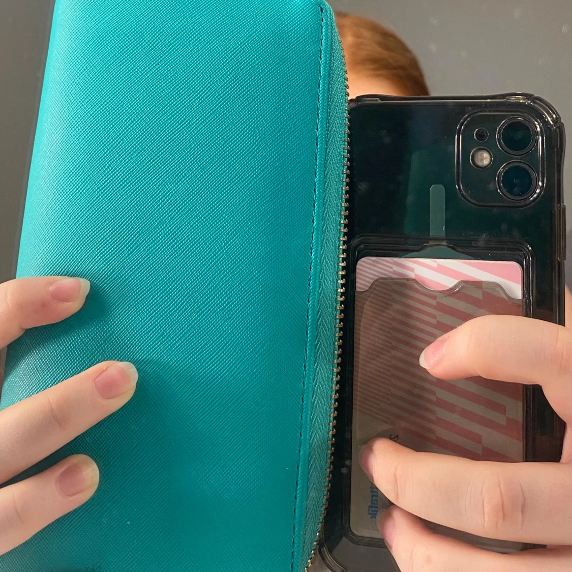 Turkos plånbok med gulddetalj - 4