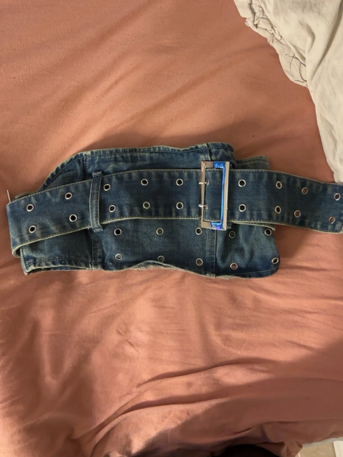 Denim korsett med bälte