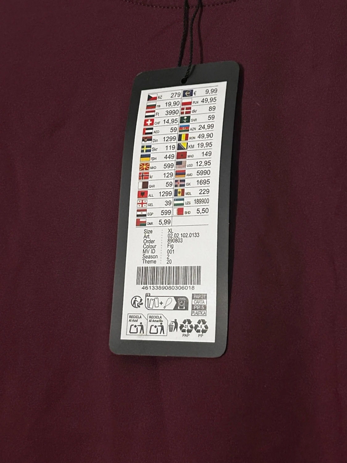 Mörkröd långärmad topp från Pull&Bear - 1