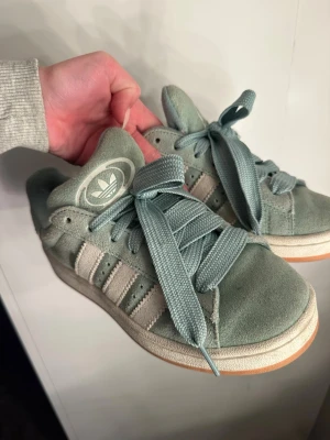 Addidas campus mint gröna 💚 - Bra skick enbart använt få tillfällen. Storlek 36 och 2/3 skulle säga att dem passar om man har 36 i vanliga fall. 