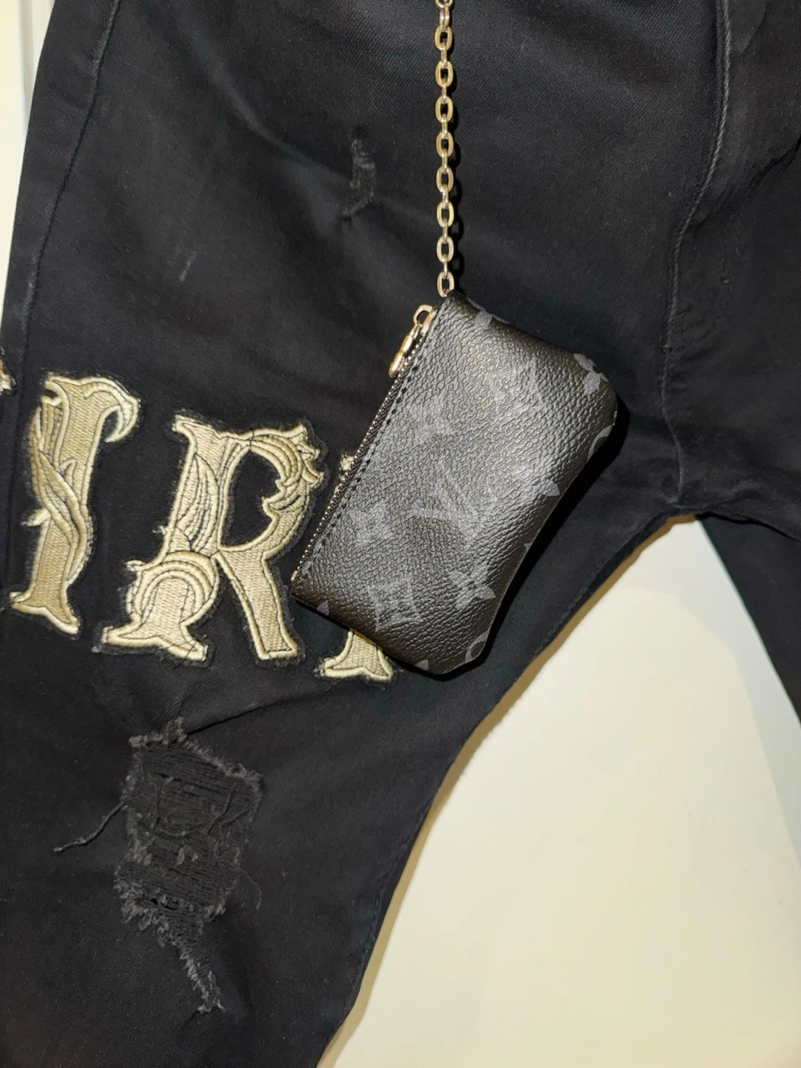 Iv svart plånbok med kedja - 5