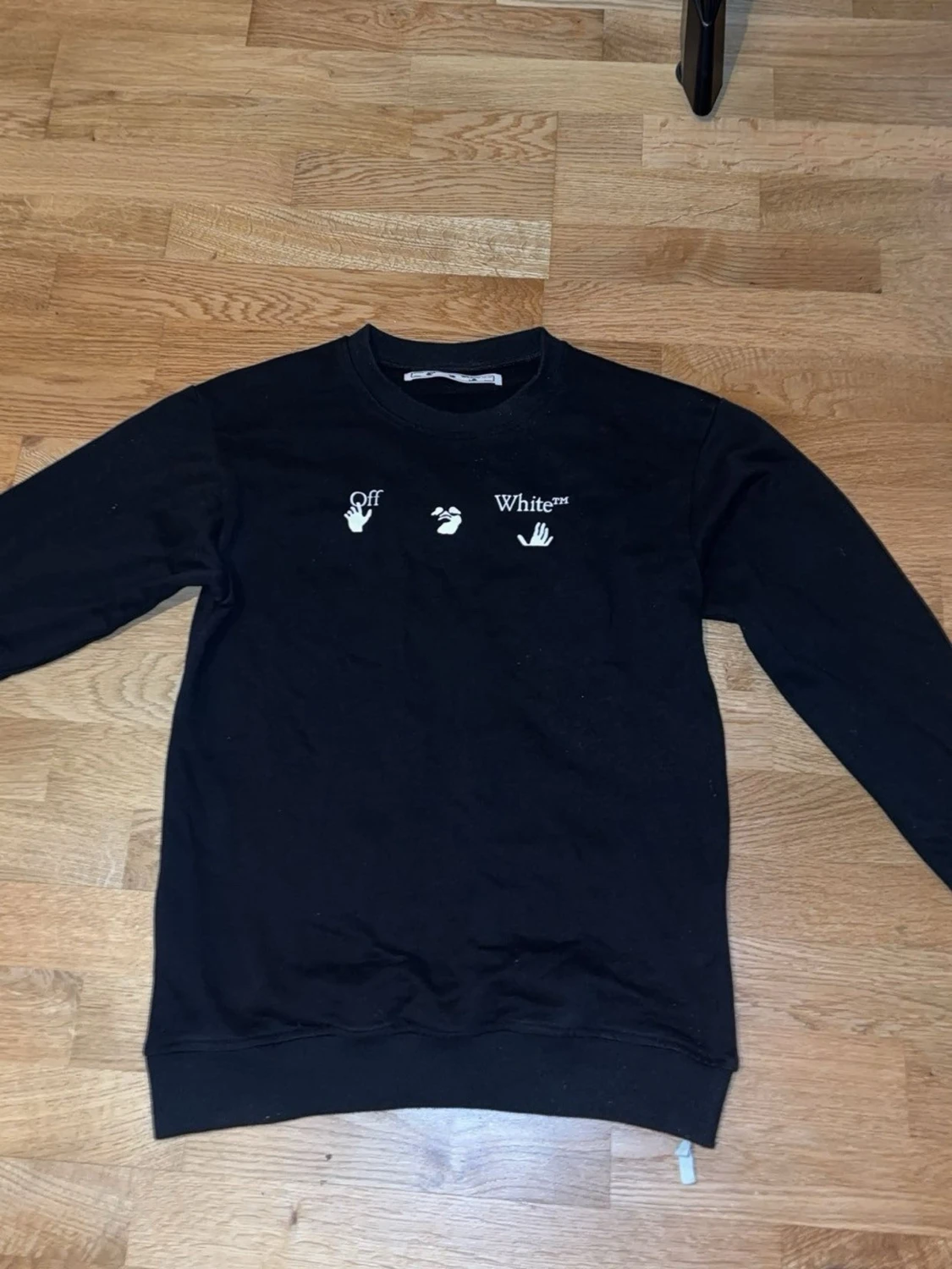 Off White svart sweatshirt med blått tryck - 1