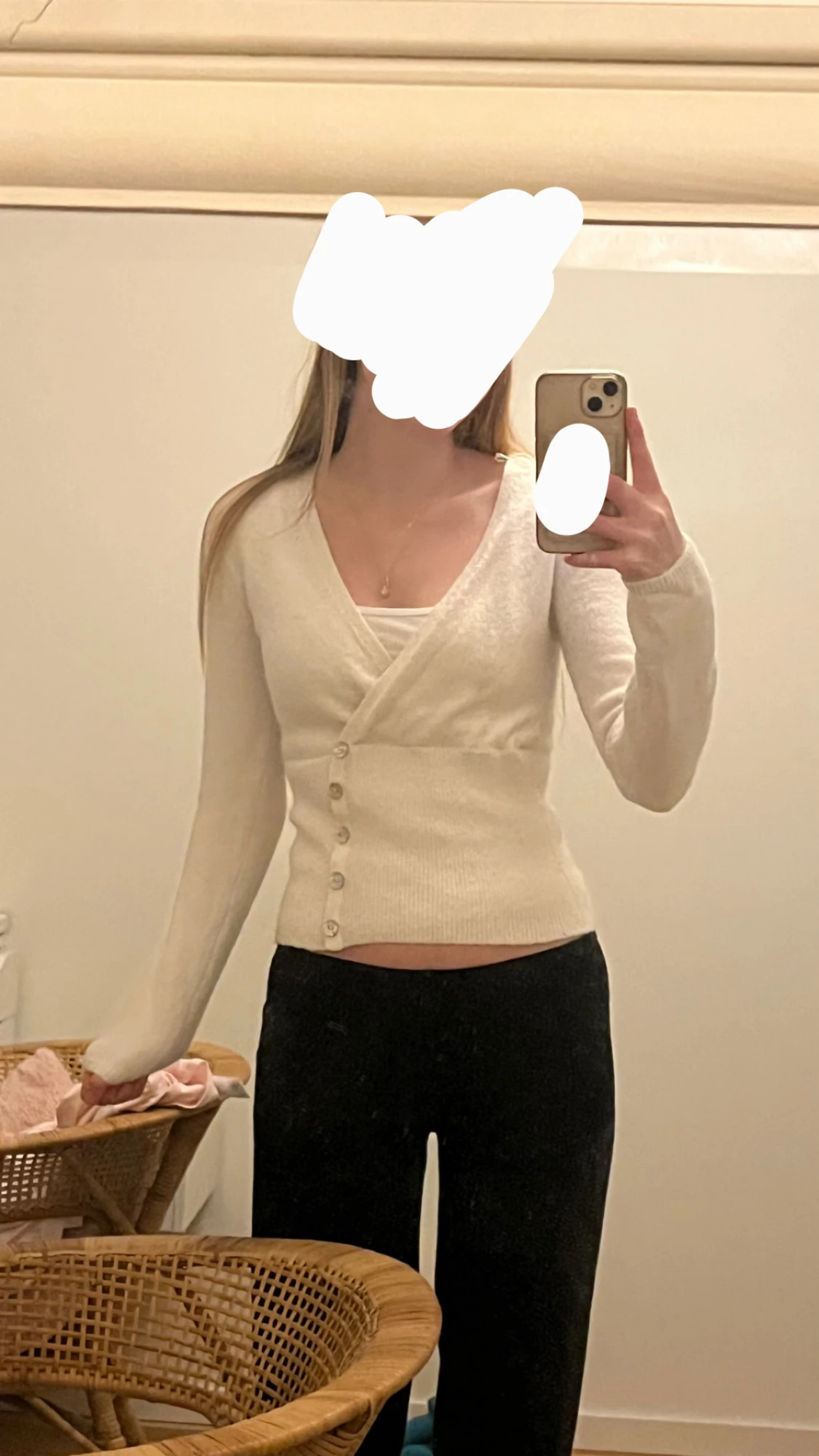 Krämvit omlottkofta från Gina Tricot - 3