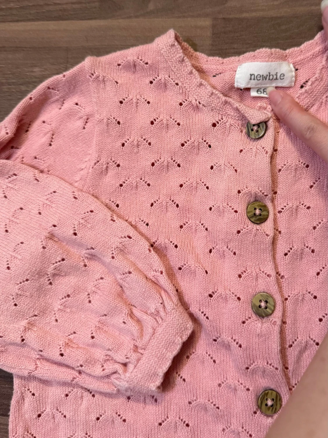 Rosa stickad kofta - 1