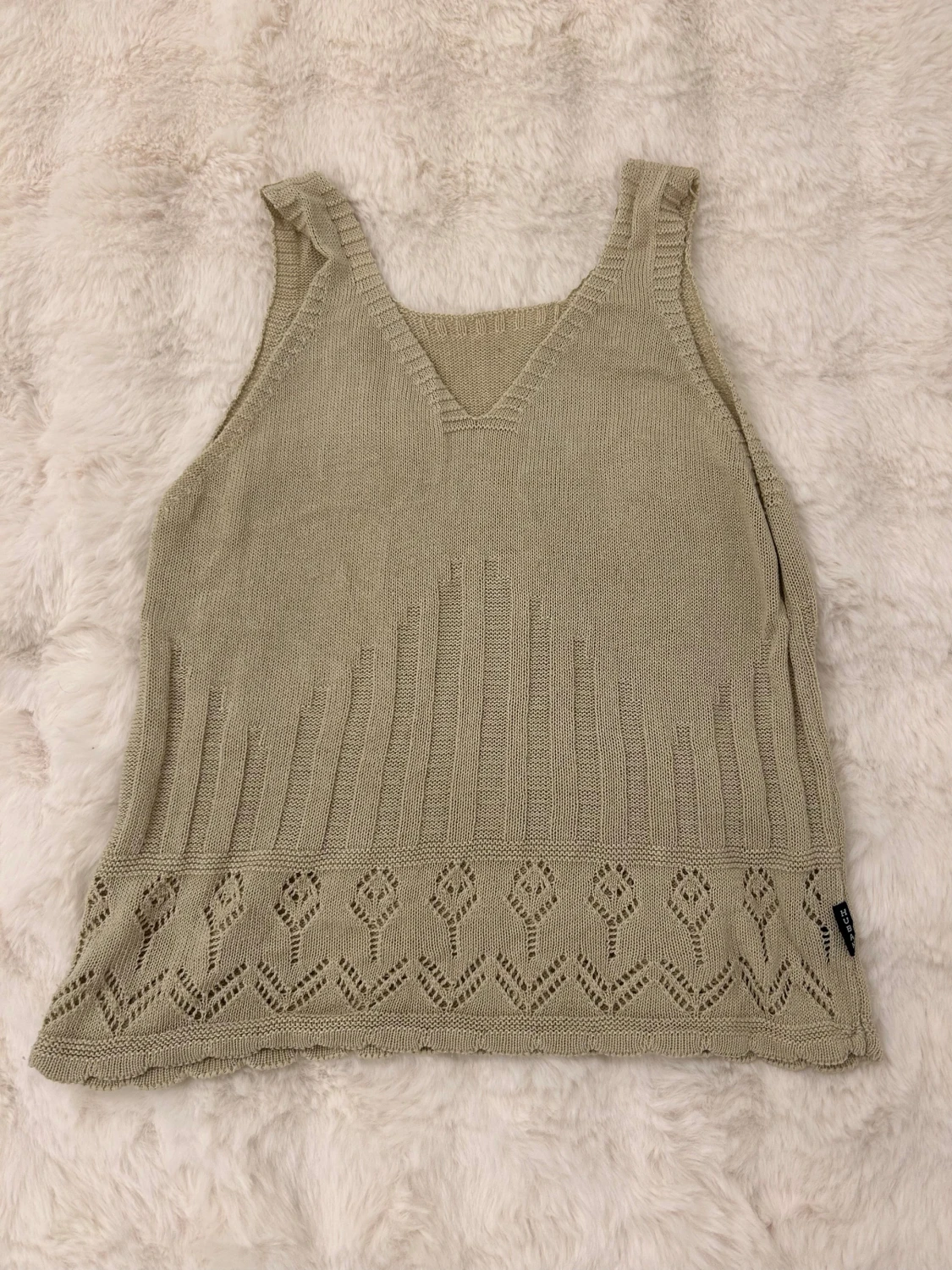 Beige stickad linnetopp från ZARA