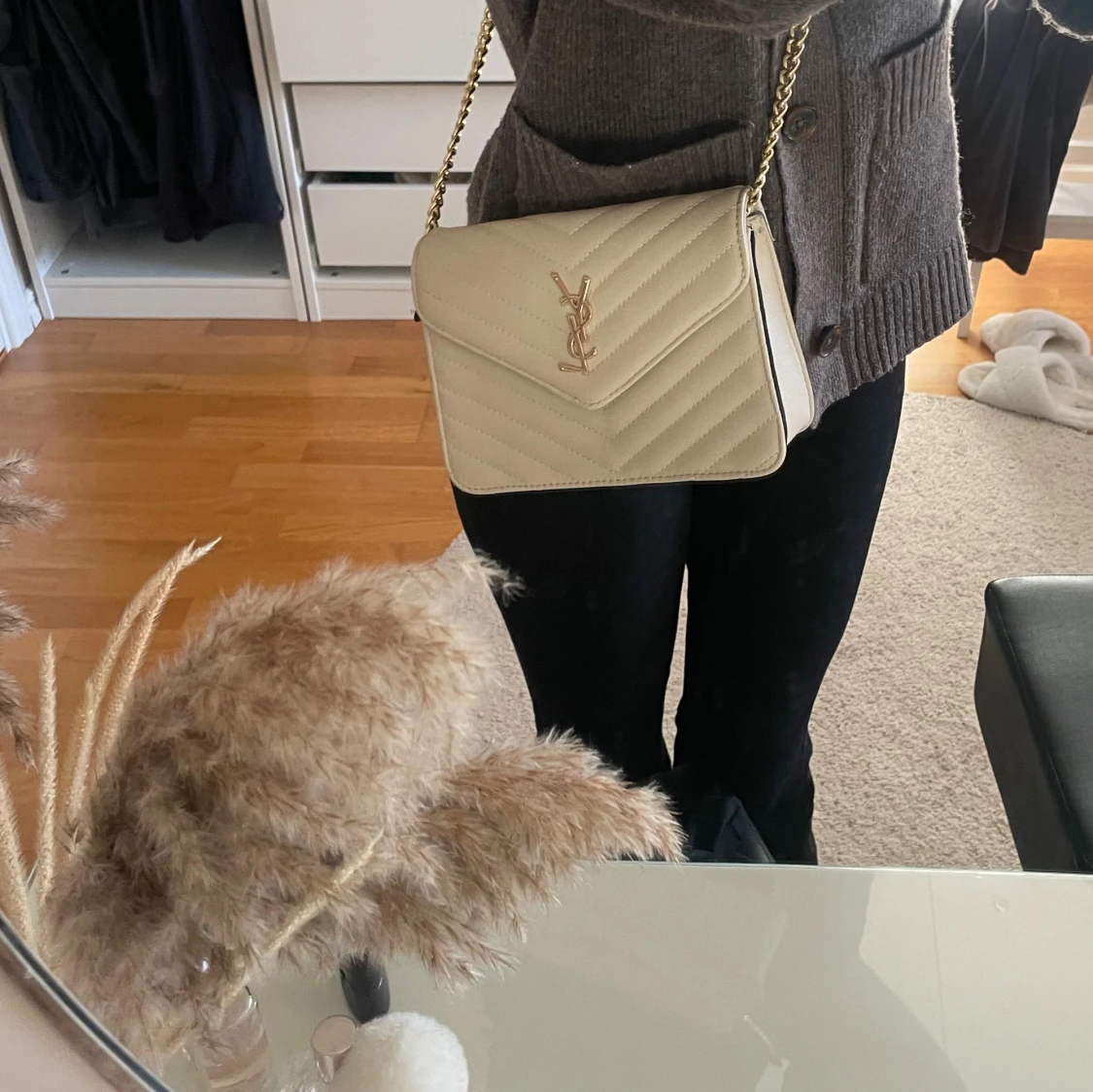  Beige ysl väska - 4