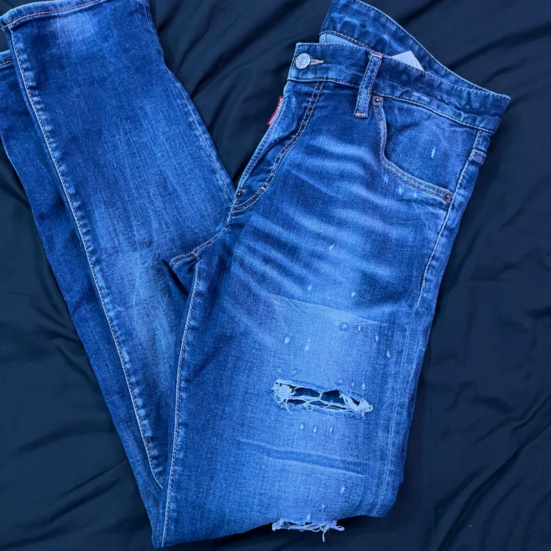 Blå Dsquared2 jeans med slitningar - 1