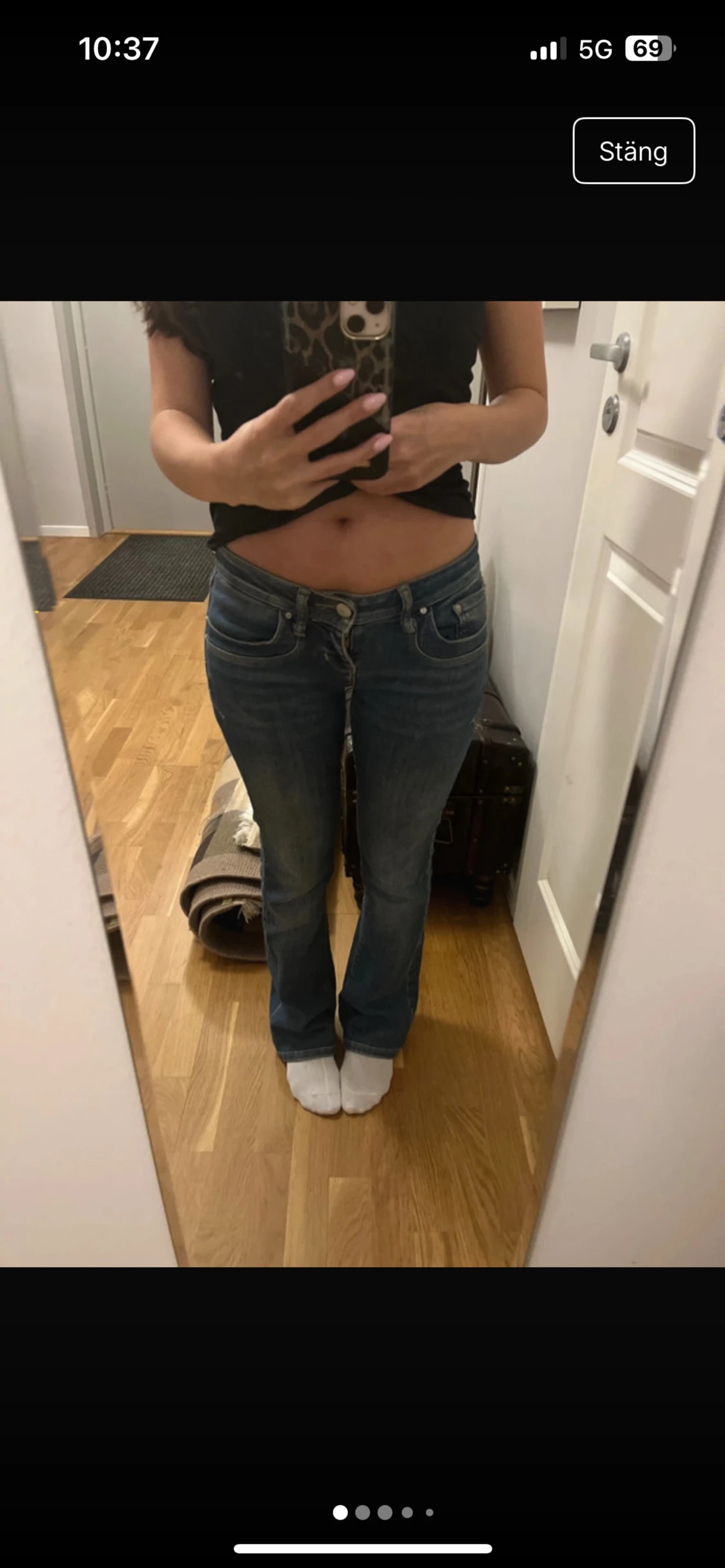 Blå ltb bootcut jeans låg midja