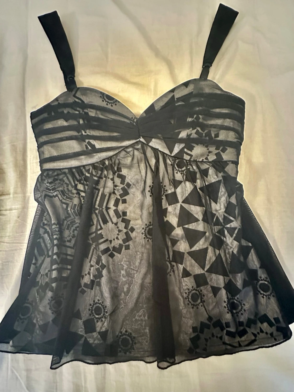 Svart mönstrad linnetopp från Bruno Banani - 1