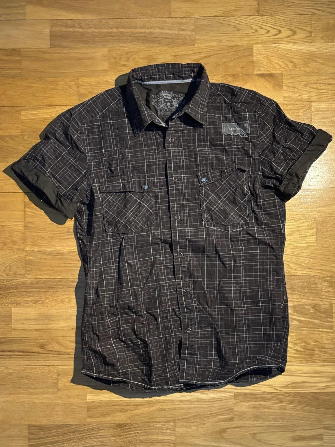 Rutig kortärmad skjorta från Esprit