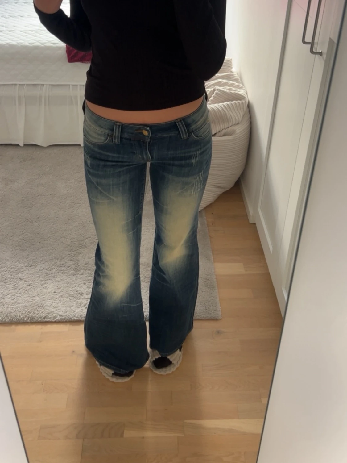 Bootcut jeans i mörkblå denim - 3