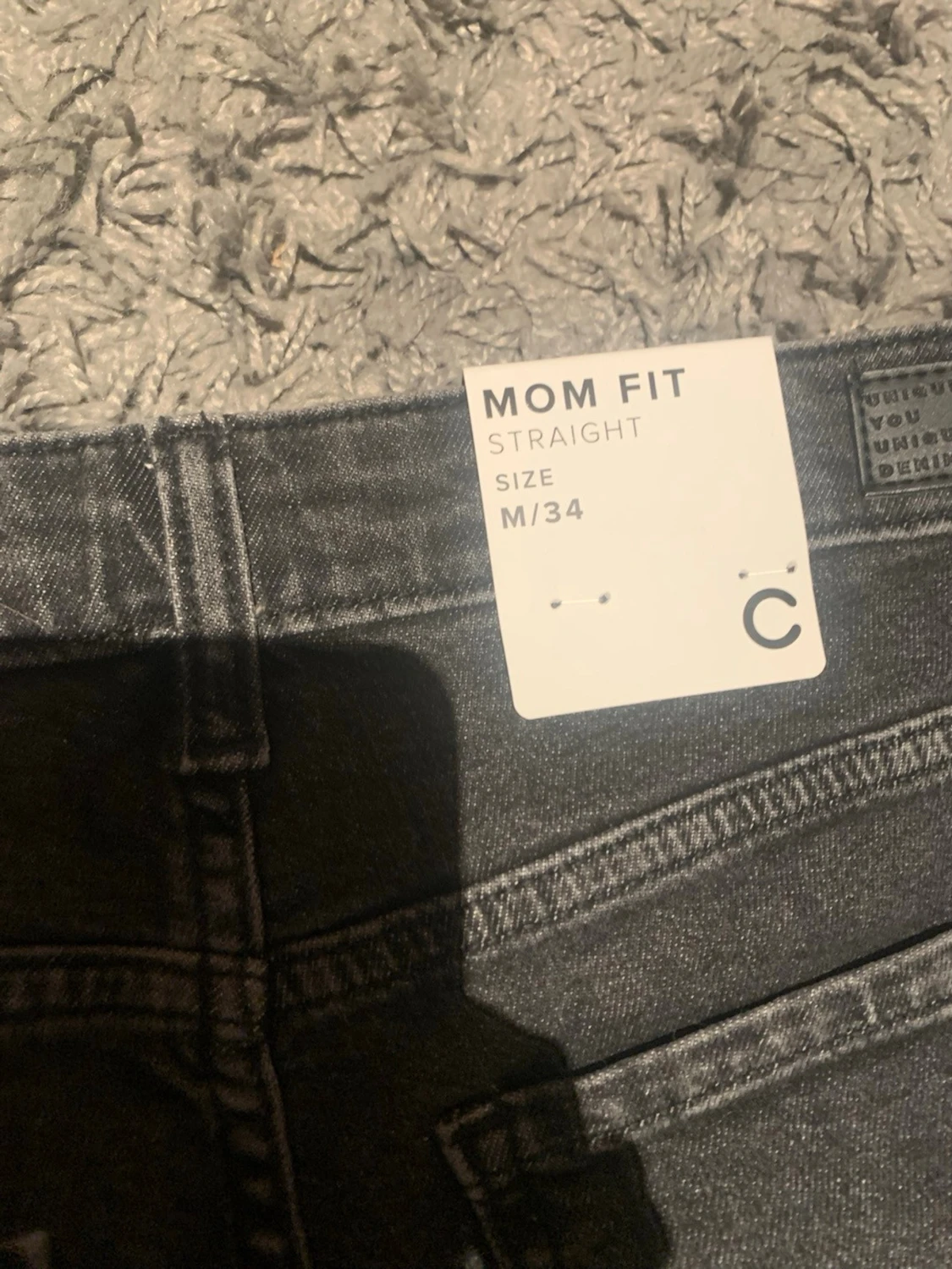 Mörkgrå  jeans med hög midja - 2