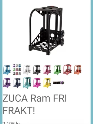 Zuca ram till resväska svart - Säljer en svart Zuca ram till resväska, perfekt för dig som vill bygga din egen personliga väska. Ramen är i robust metall med hjul och har en modern, fyrkantig design med runda hål. Finns i flera färger för att matcha din stil.