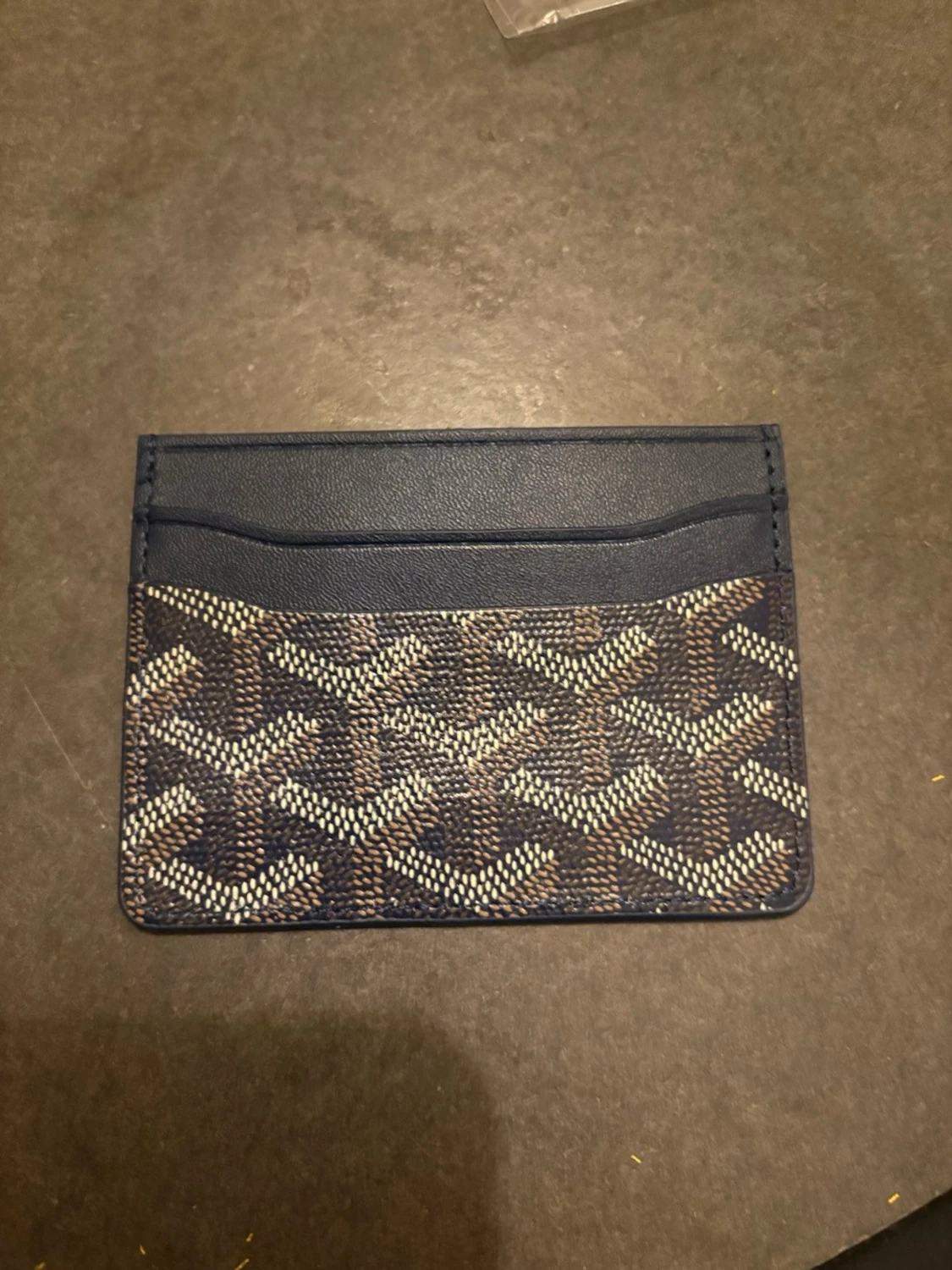 Blå G korthållare i skinn - 2