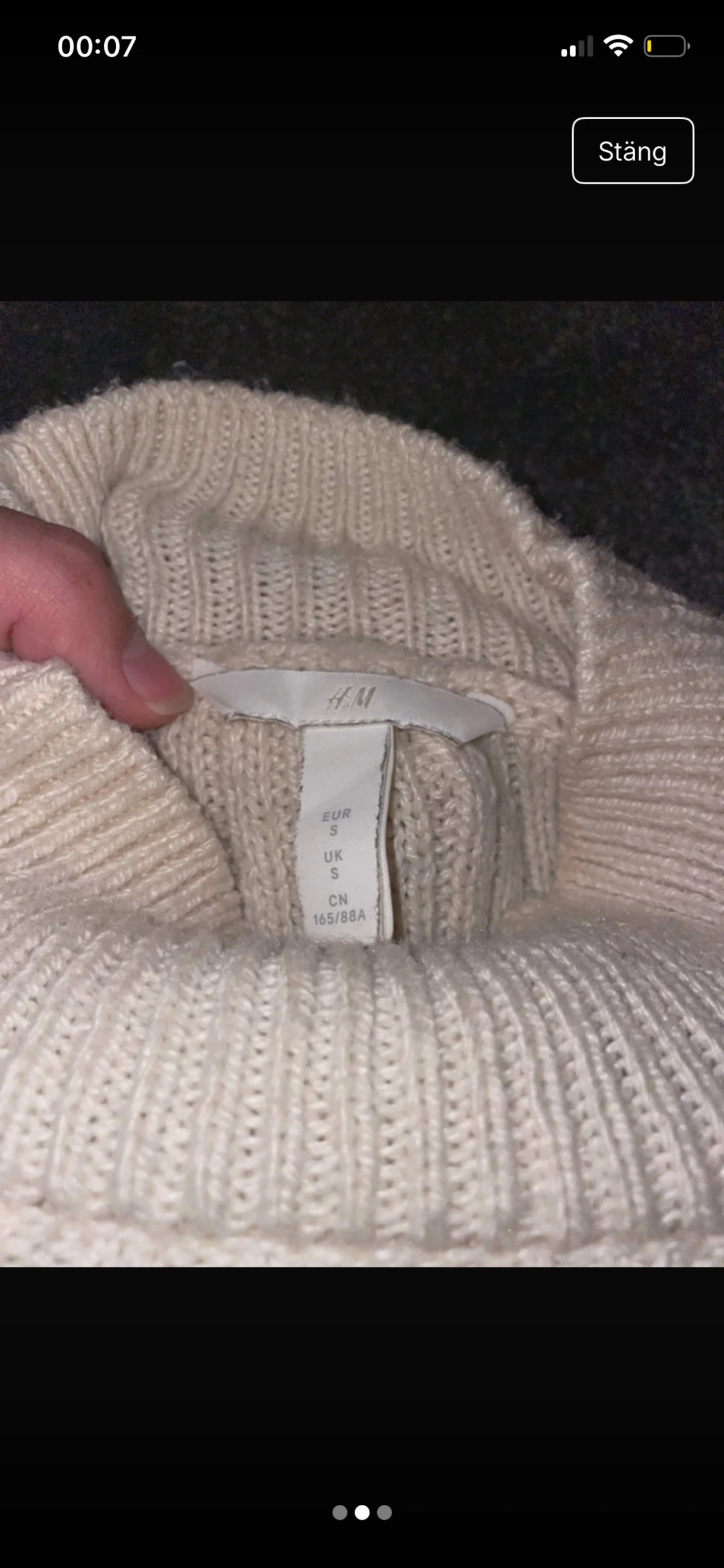 Beige stickad tröja med volang H&M - 1