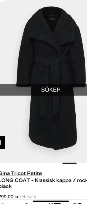 SÖKER!!!!Svart lång kappa från Gina Tricot - SÖKER, xs,xxs