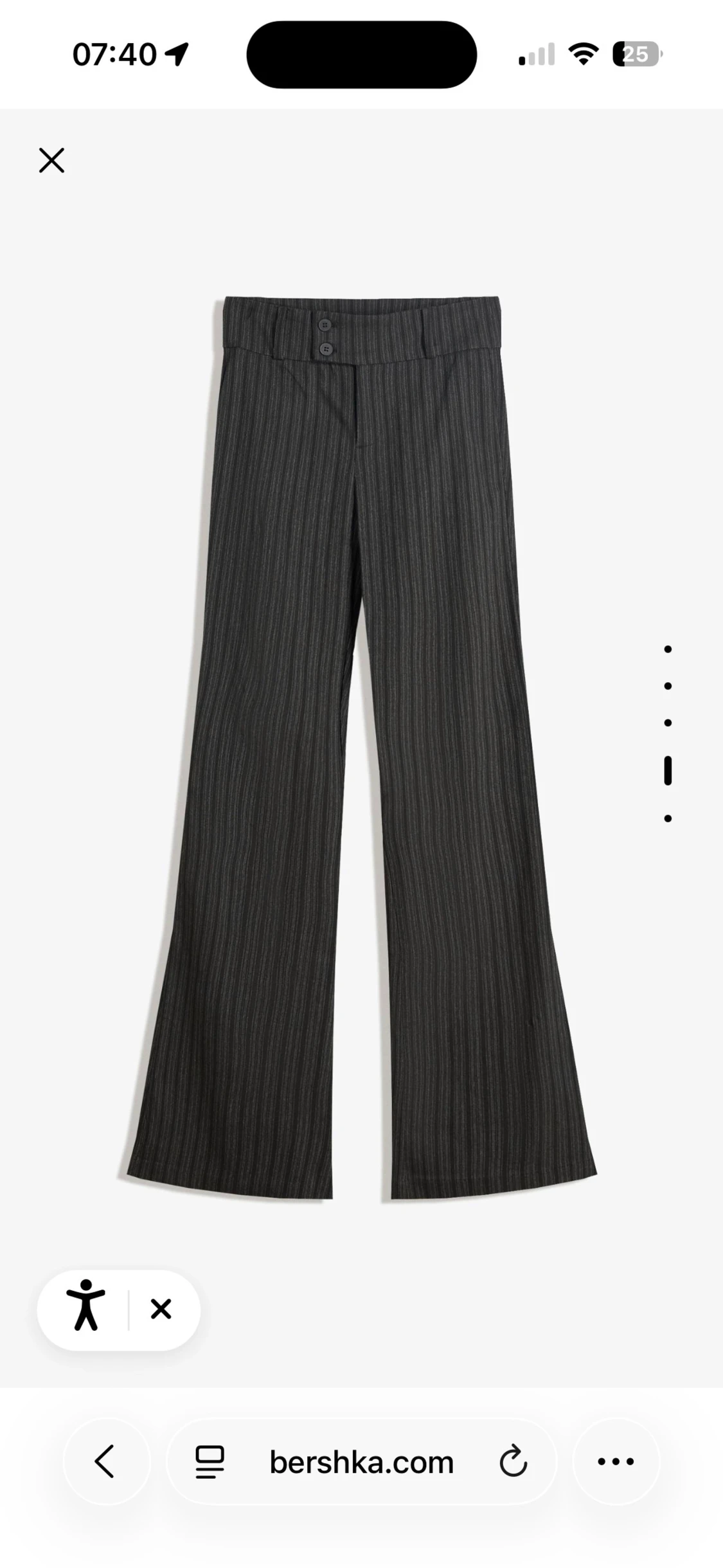 Svarta randiga bootcut kostymbyxor